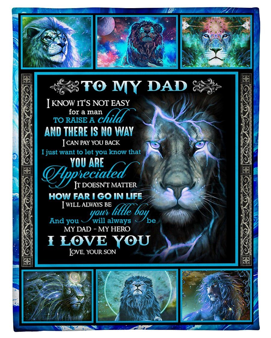 To My Dad Love You Forever Lion Fleece Blanket Sherpa Blanket