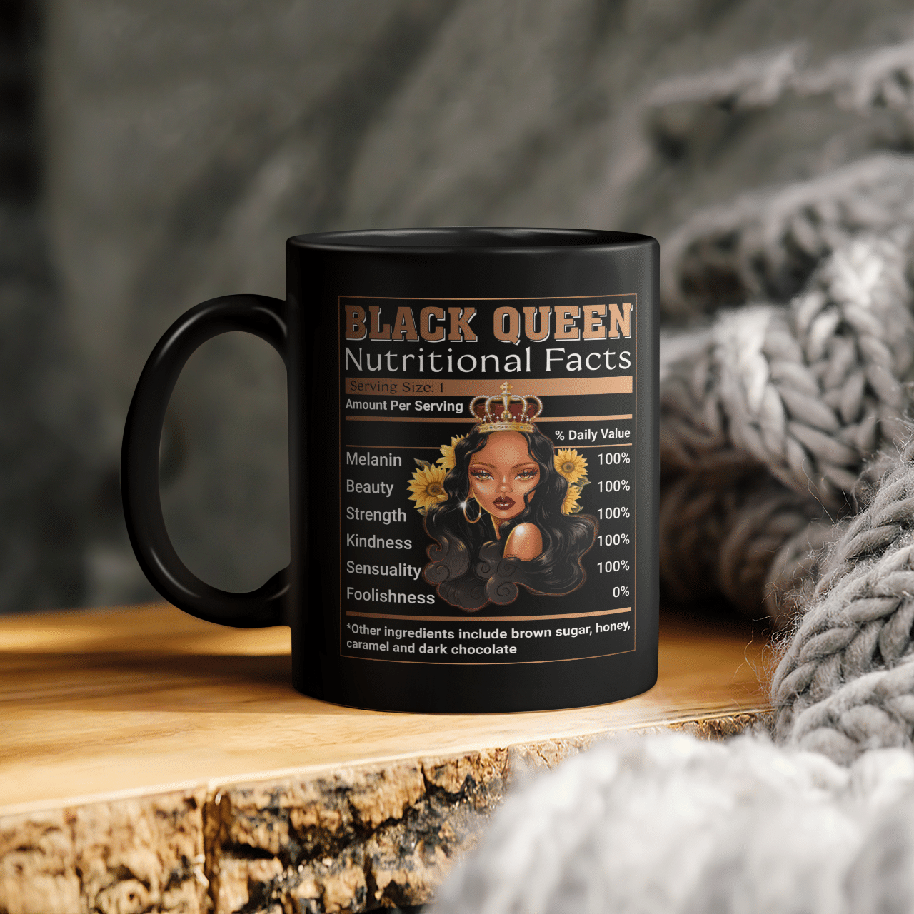 Mug For Girl Black Girl Mug Black Queen Nutritional Facts Mugs