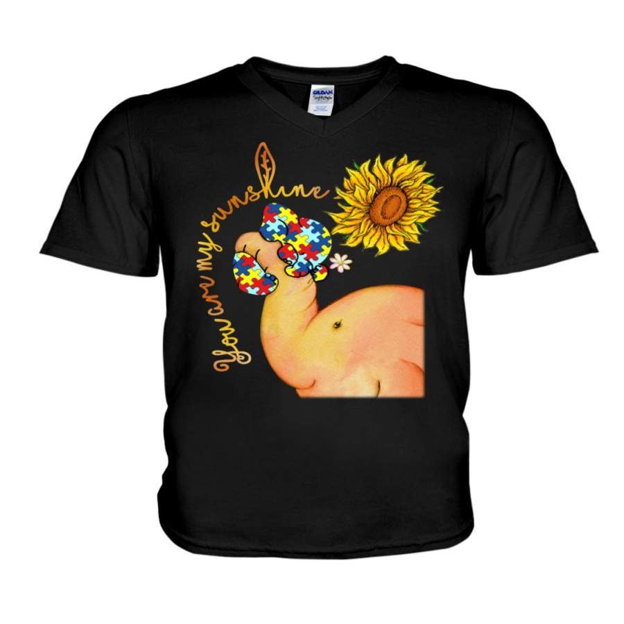 Autism Elephant- You Are My Sunshine Guys V-Neck