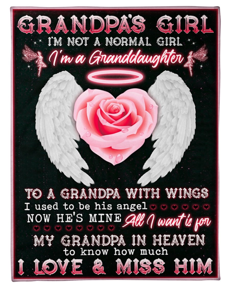 Angel Grandpa I Used To Be His Ange Memorial Blanket Gift For Family Home Decor Bedding Couch Sofa Soft And Comfy Cozy