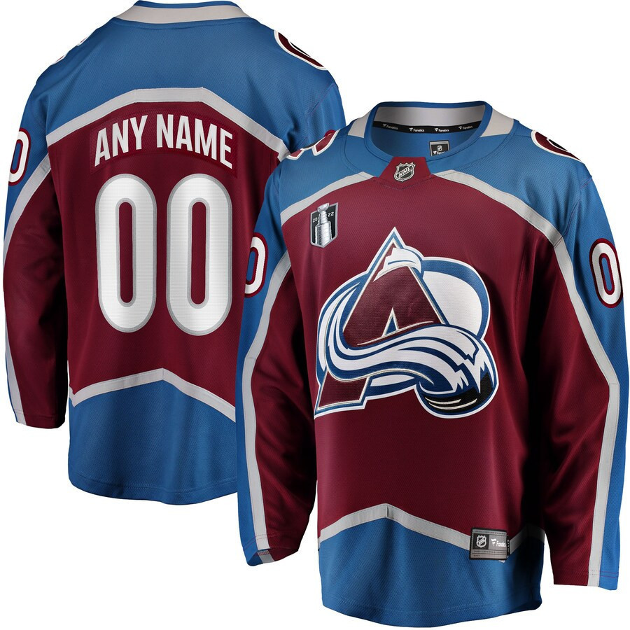 Colorado Avalanche Home 2022 Stanley Cup Final Breakaway Custom Jersey – Burgundy