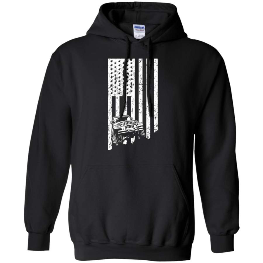 AGR jeep american flag T-shirt, thrill their Jeeps Gildan Pullover Hoodie