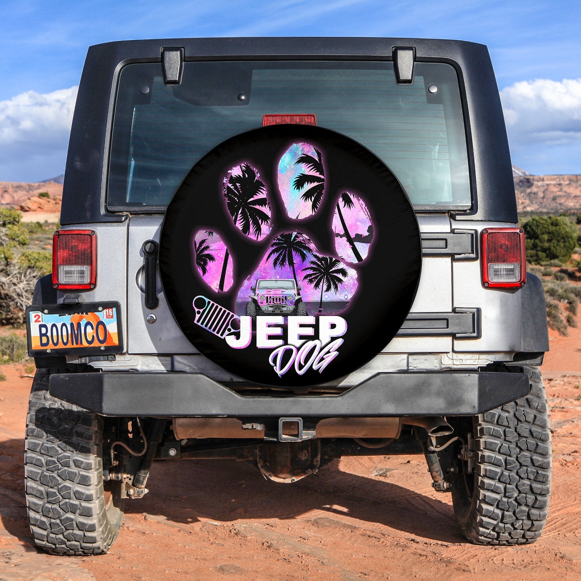 Jeep Dog Foot Spare Tire Cover Colorful Style No.8 Lt6