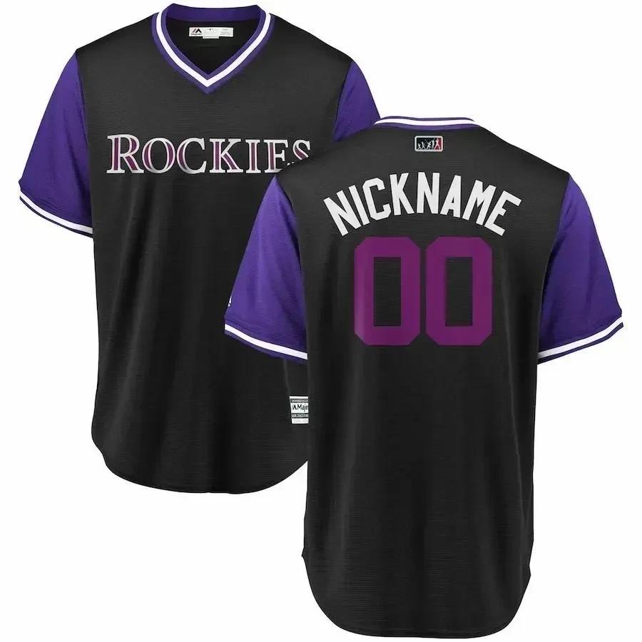 Colorado Rockies 2020 Players’ Weekend Cool Base Pick-a-player Roster Jersey – Black Purple