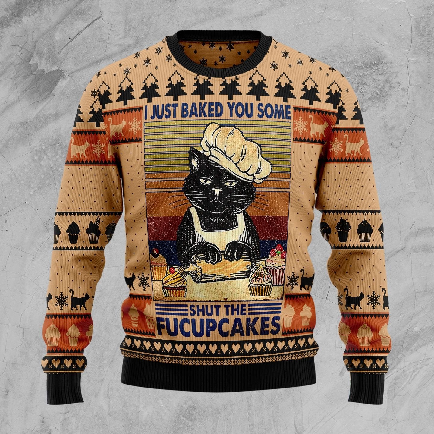 Shut The Fucupcakes Ugly Christmas Sweater | For Men & Women | Adult | Us4295