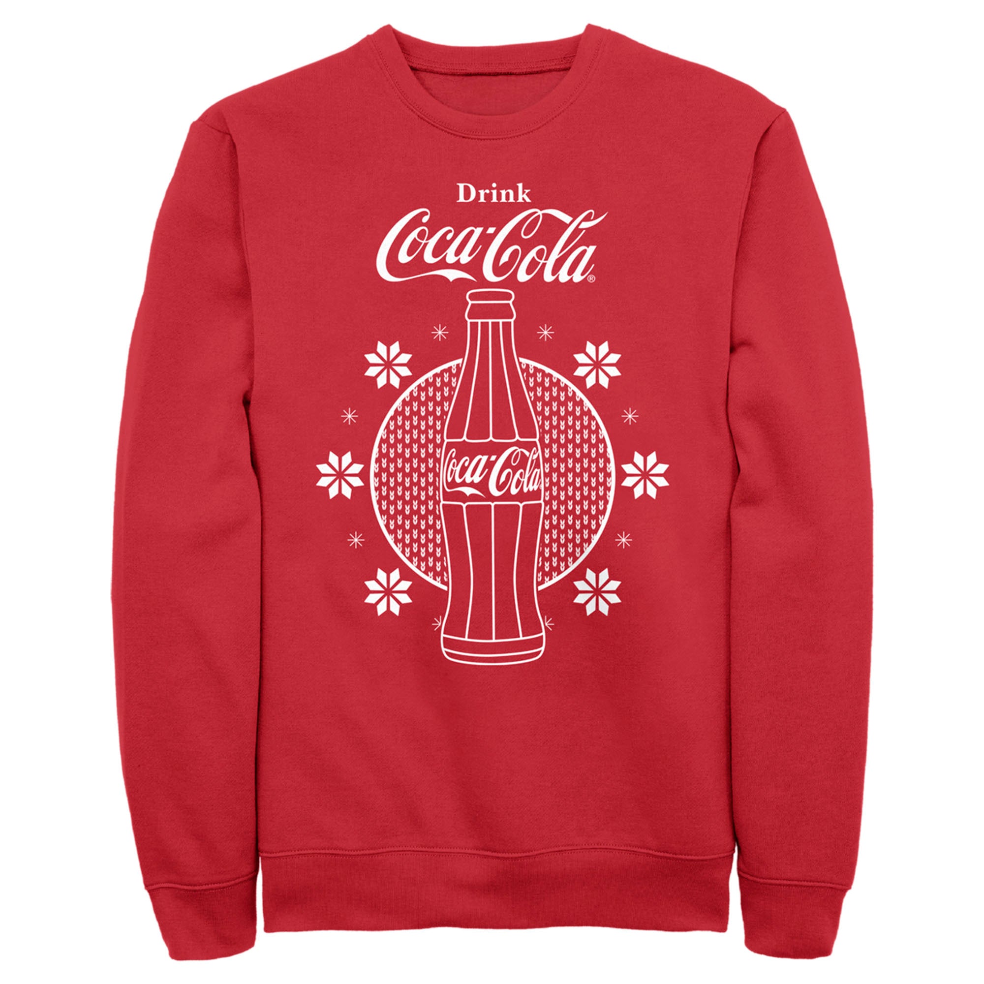 Men’S Coca Cola Christmas Snowflakes Bottle Sweatshirt