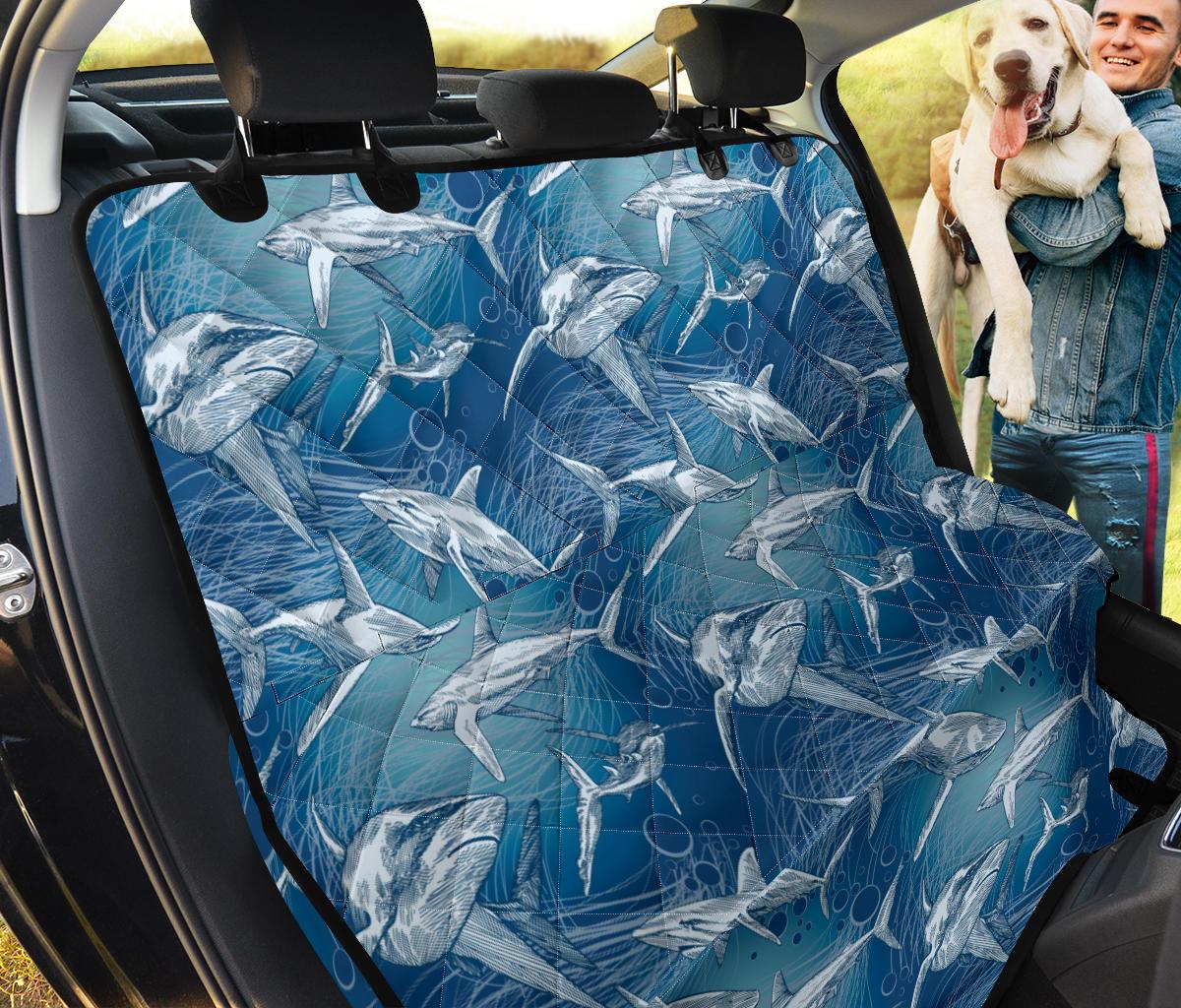 Shark Hand Drawn Dog Car Seat Covers