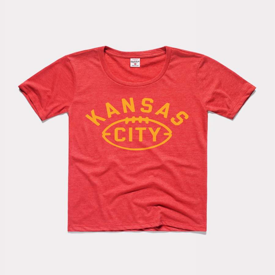 Women’s Kansas City Arrowhead Football Vintage Red T-Shirt