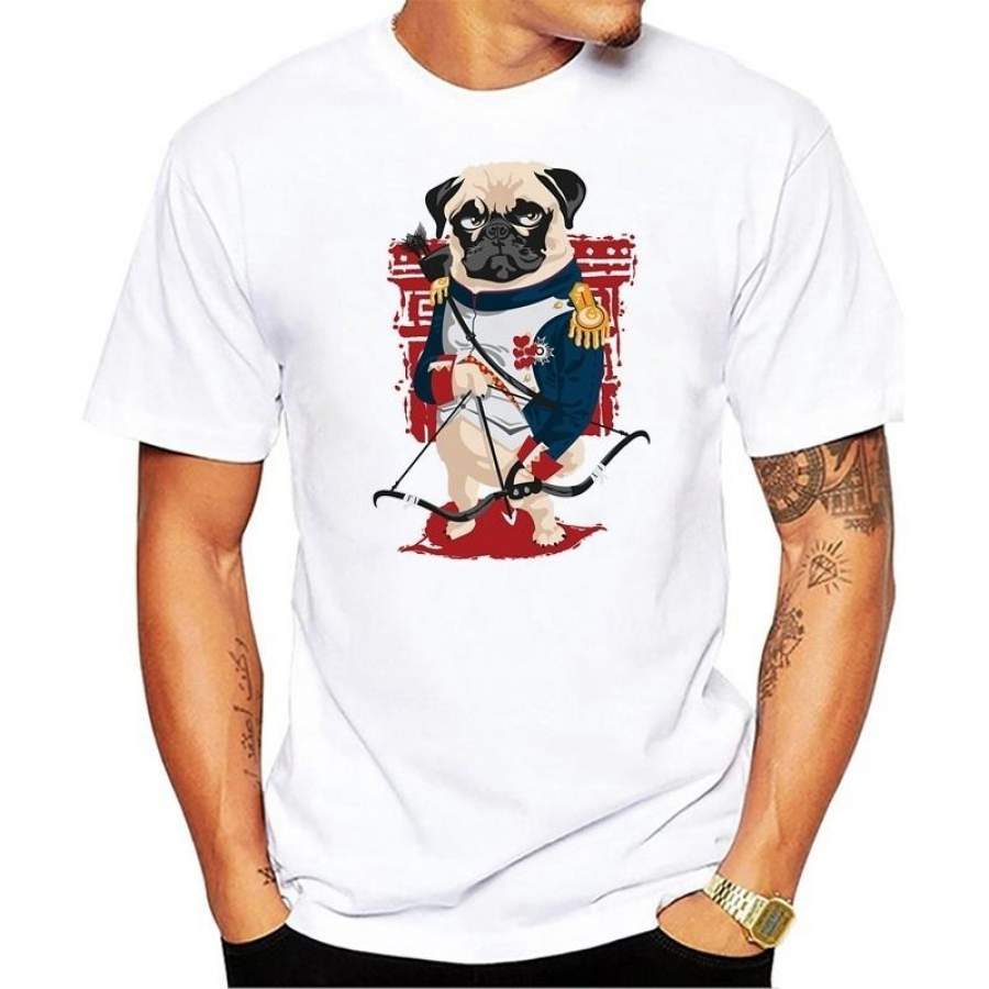 Novelty Cool Men Stretchable Male Animal Pug Life Printed T-Shirt Printing Cool Summer Top Tees