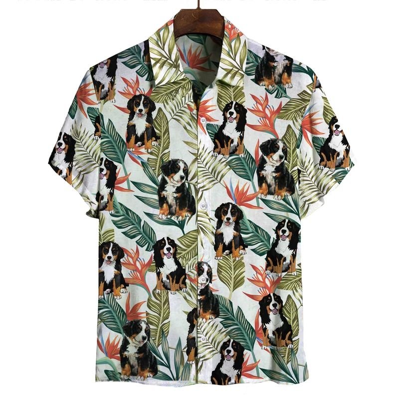 Bernese Mountain Tropical Leaves Hawaii Shirt Ha83473