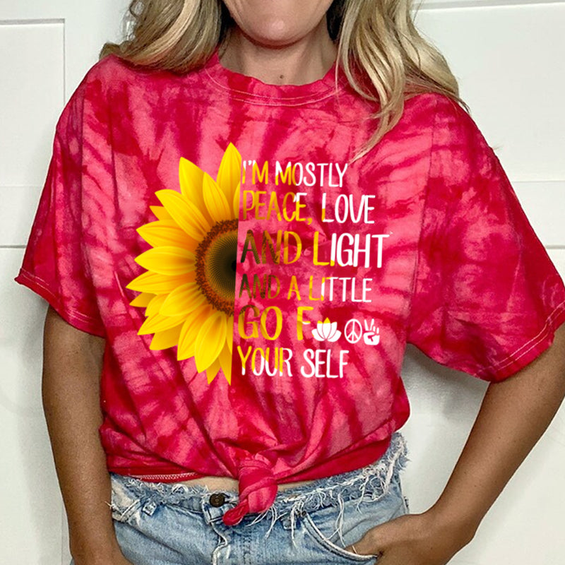 Im Mostly Peace Love Light Tie Dye T-Shirt