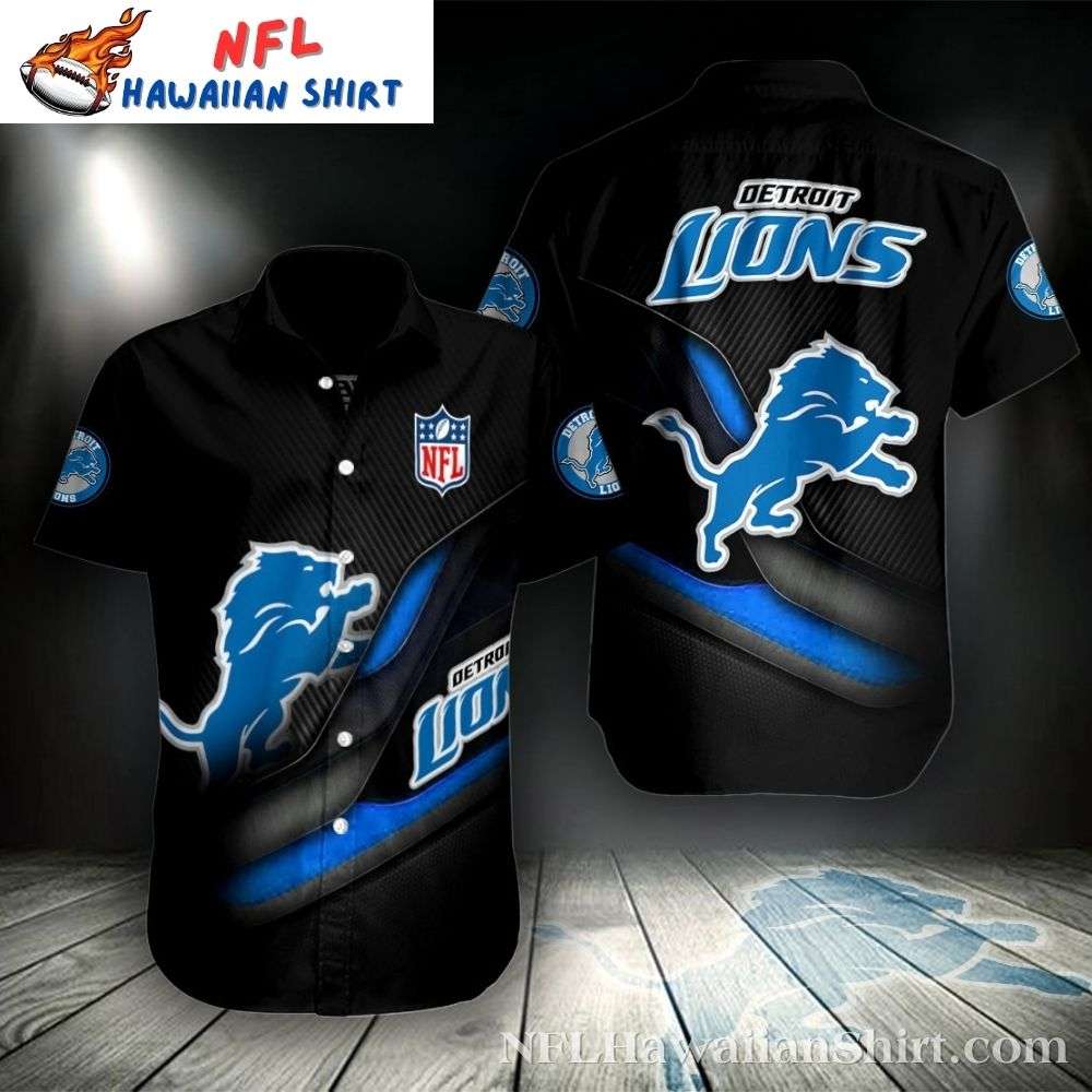 Dynamic Detroit Lions Nfl Hawaiian Shirt In Black