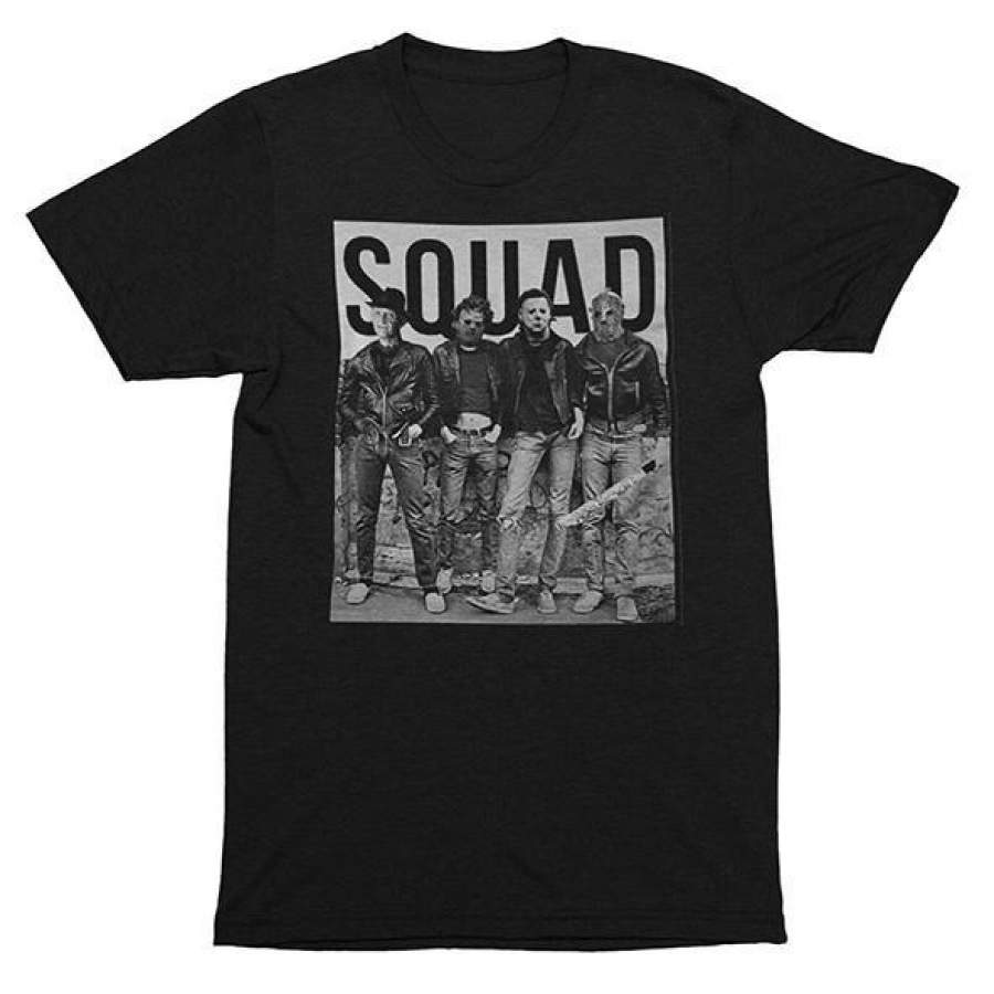 Halloween Squad Leather Face, Freddy Krueger, Michael Myers, Jason T-shirt