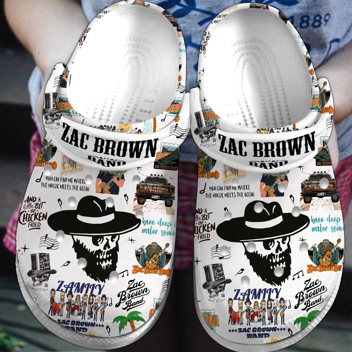 Zac Brown Band Music Crocs Crocband Clogs Shoes Comfortable For Men Women and Kids