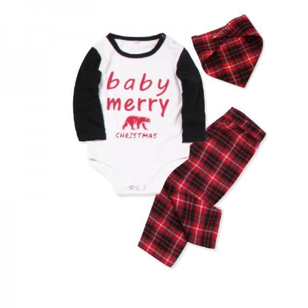 Christmas Family Pajama – Sweatshirt Letter Printing  White Pajama