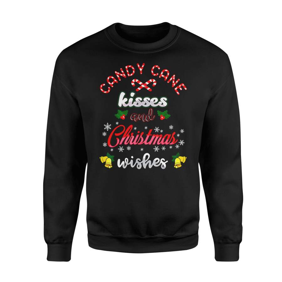 Christmas gift idea Candy Cane Wishes and Xmas Holiday Peppermint T-Shirt – Standard Fleece Sweatshirt