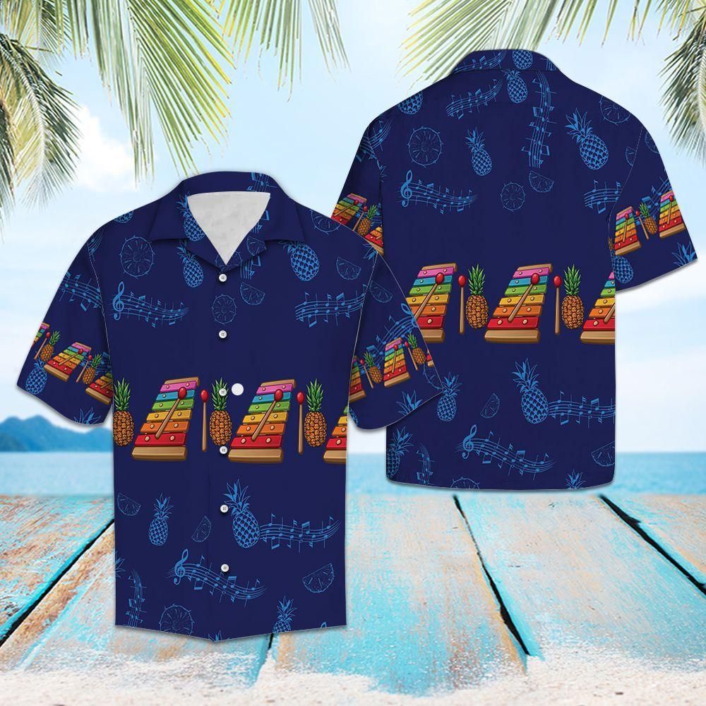 Xylophone Musical Instrument Aloha Hawaiian Shirt Colorful Short Sleeve Summer Beach Casual Shirt For Men And Women