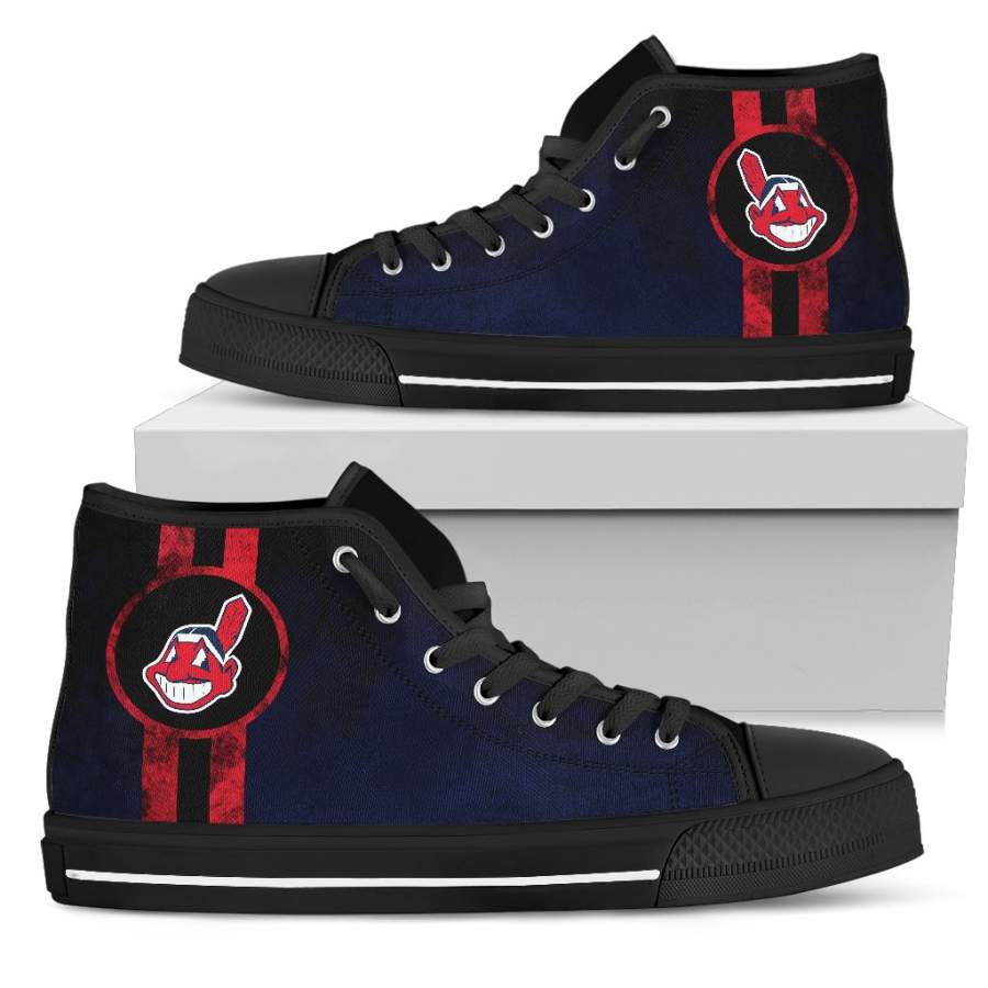 Triple Stripe Bar Dynamic Cleveland Indians High Top Shoes V2