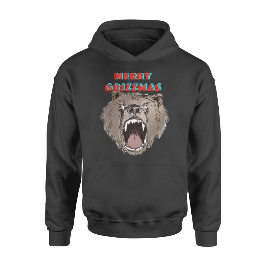 Christmas Gift Idea Grey Wolves Merry Grizzmas – Standard Hoodie