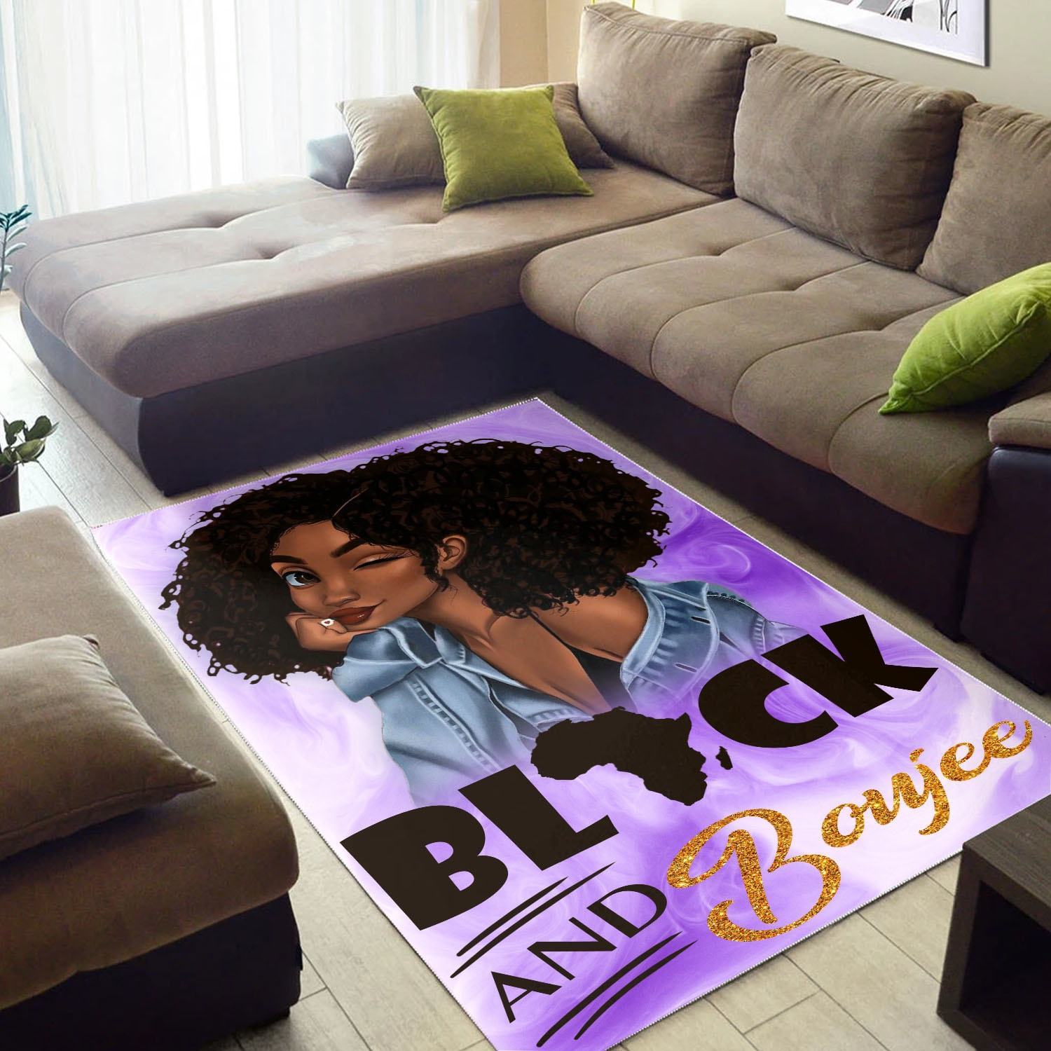 WonderBlackGirl – African American Black And Boujee Purple Rug Gifts