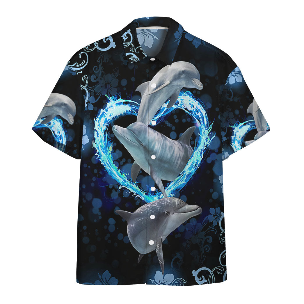 Gearhumans 3D Beautiful Dolphins Custom Hawaii Shirt