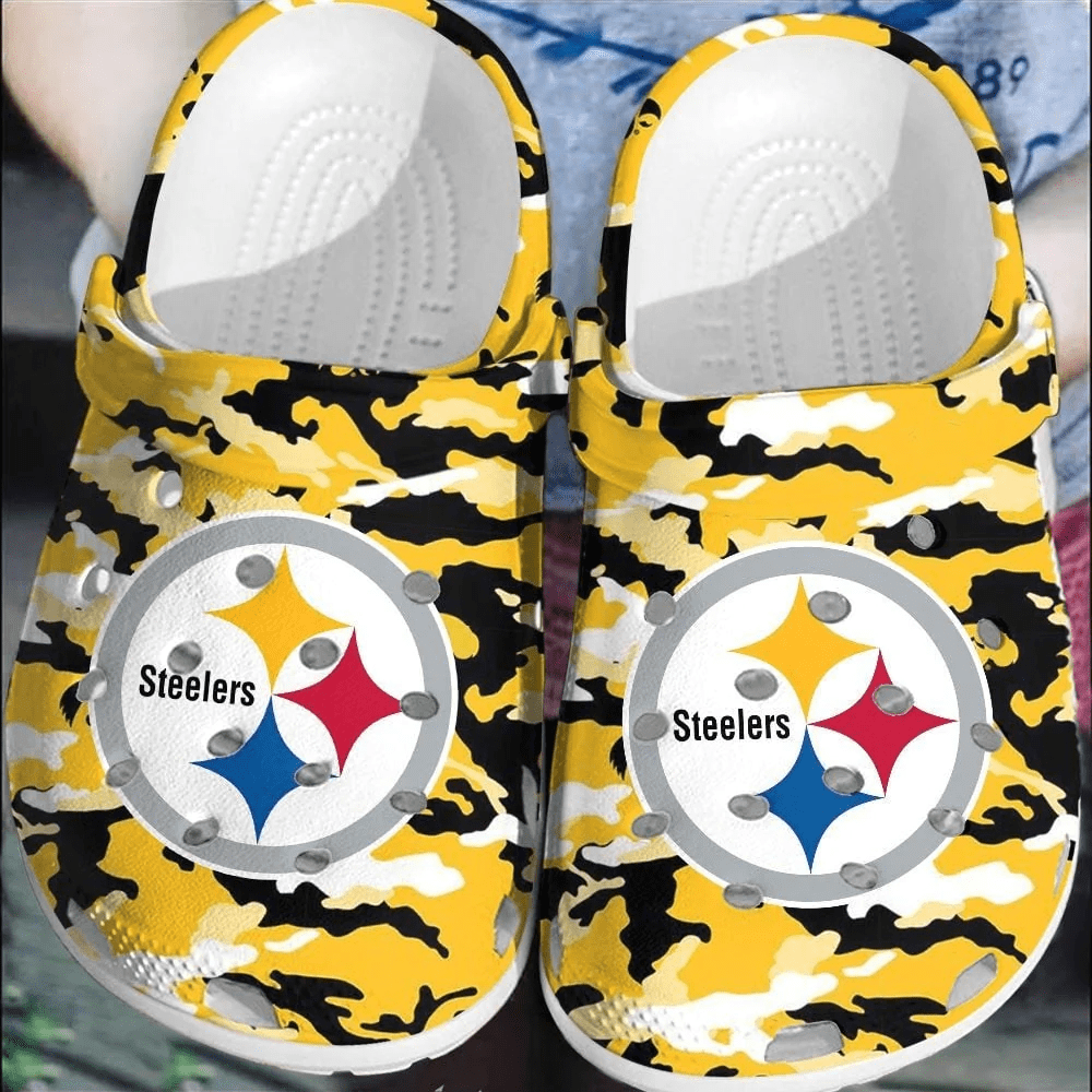 NFL Pittsburgh Steelers Football Crocss Comfortable Shoes Crocband Clogs For Men Women