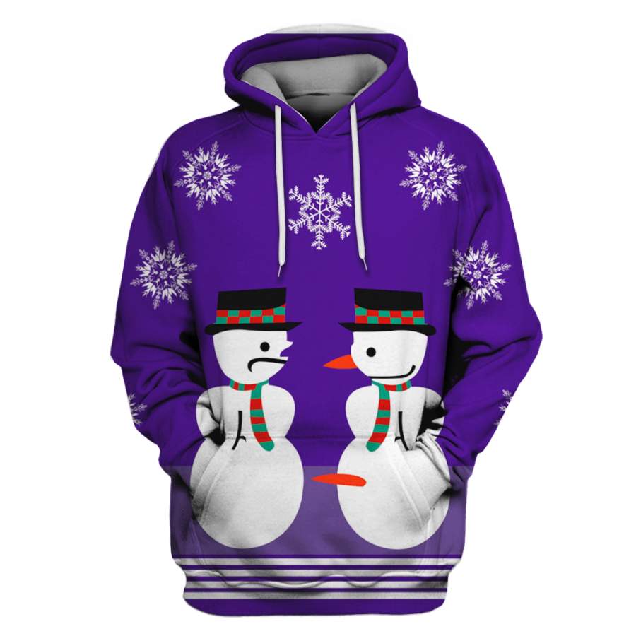 Snow Man On Christmas Custom T-shirt – Hoodies Apparel