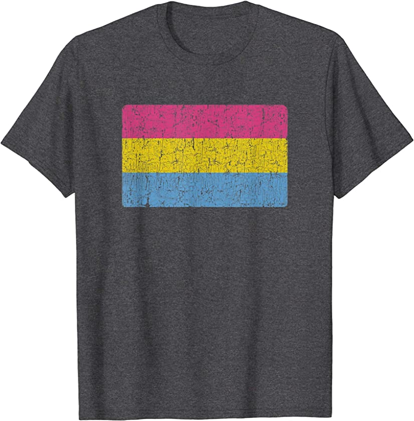 Vintage Pansexual Pride Flag Pan Men Women Gift Retro Style T-Shirt