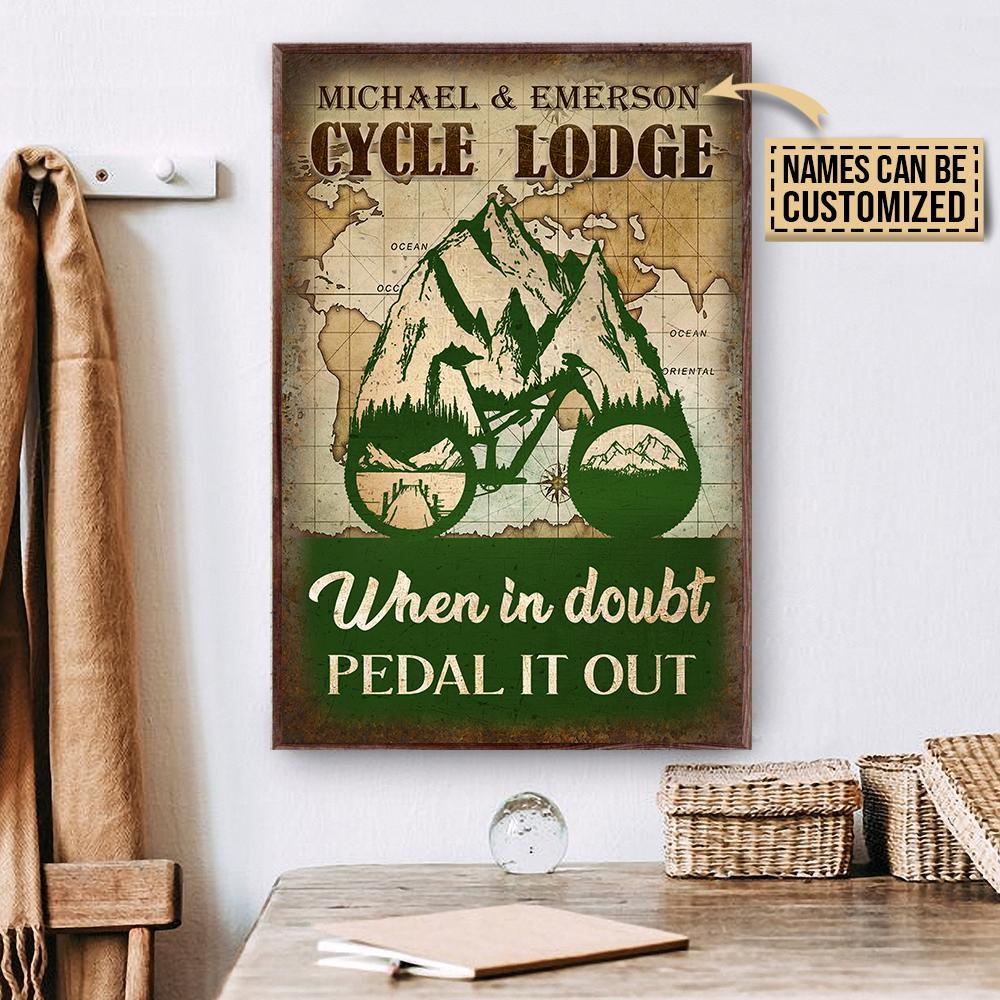 Aeticon Gifts Personalized Cycle Lodge Pedal It Out Canvas Mom Dad Gift Home Decor