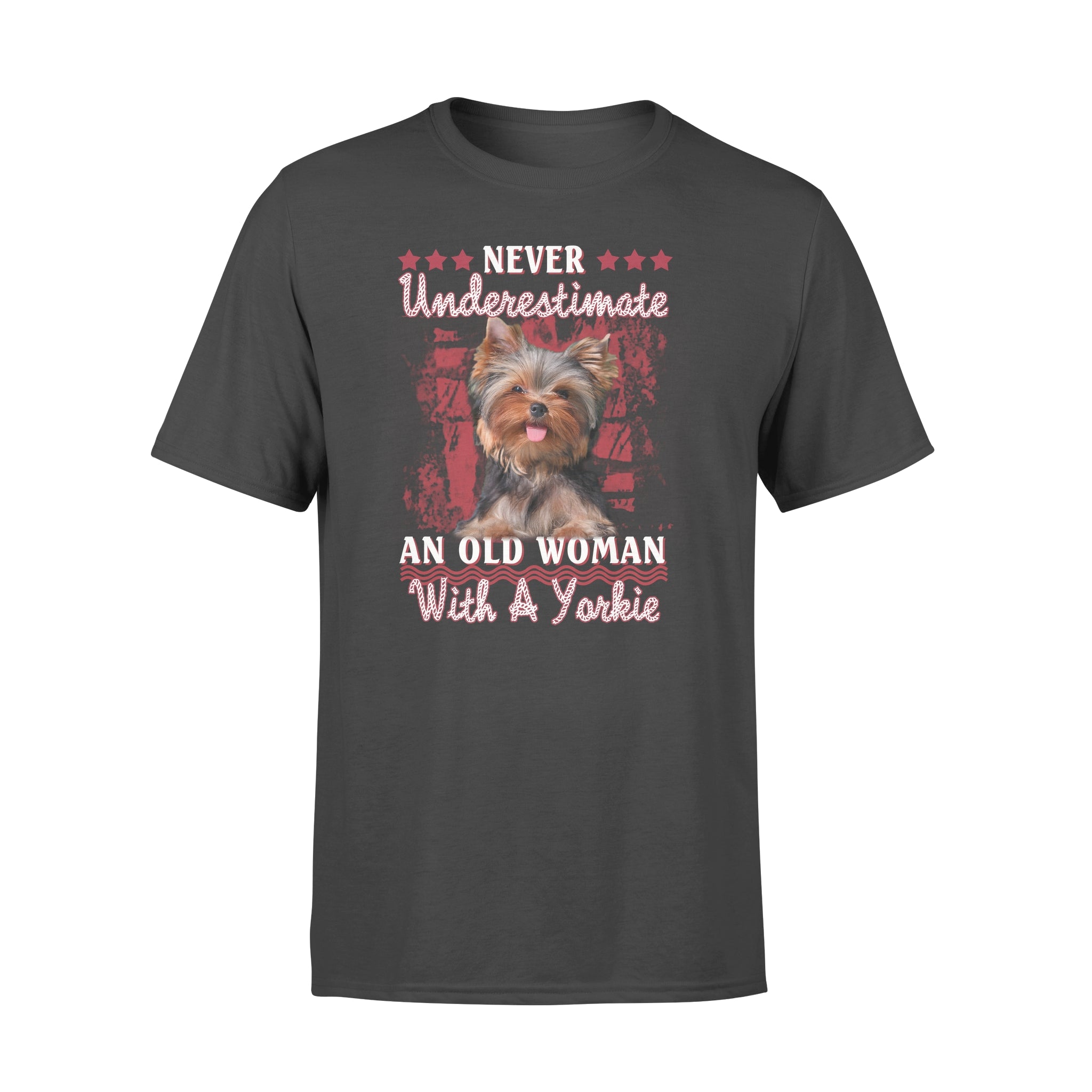 Never Underestimate An Old Woman With A Yorkshire Terriers Gift Women Dog Lovers – Premium T-shirt