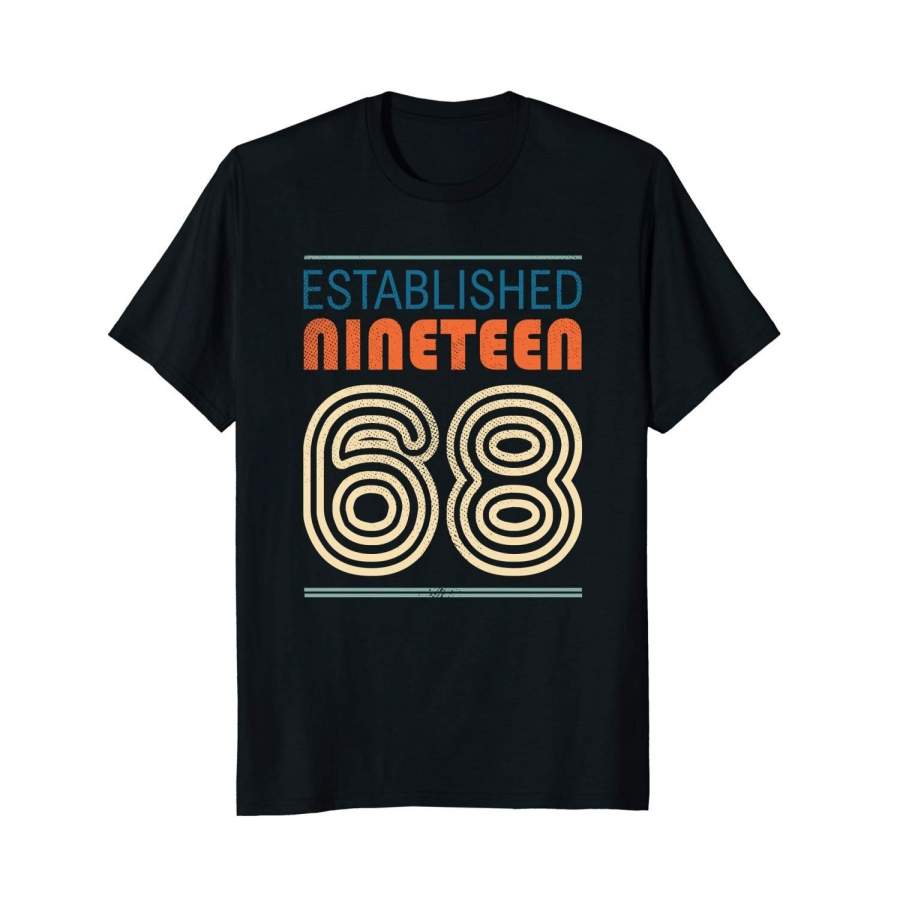 Vintage 1968 50Th Birthday T Shirt 50 Yrs Years Old T-Shirt Men’S Casual T-Shirt