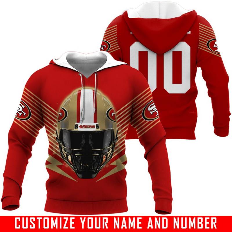 Helmets – San Francisco 49ers – v2 – CUSTOMIZE NAME AND NUMBER – HOT SALE 3D PRINTED – NOT IN STORE