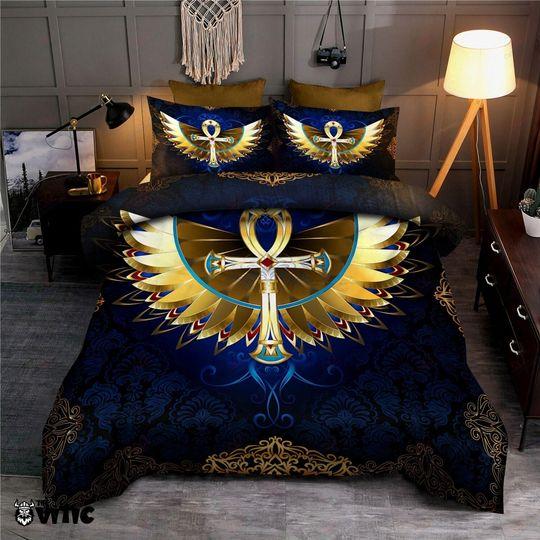 ViticStore™ Ankh Egypt Symbols – 3D all over printed queen size bedding set, home decor, unique gift for family, awesome gift idea