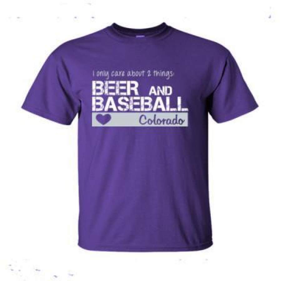 AGR Colorado Rockies I Only Care About 2 Things Beer And Baseball – Ultra-Cotton T-Shirt