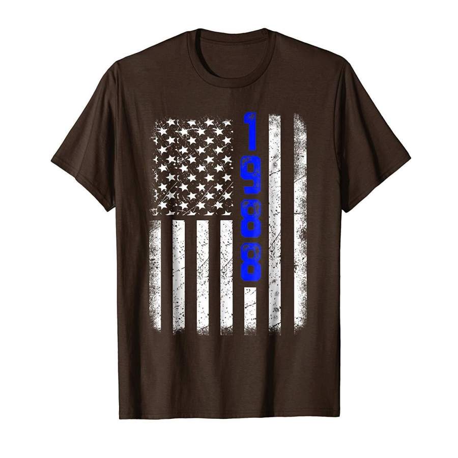 30th Birthday T-Shirt – 1988 Vintage Flag Gift Tee