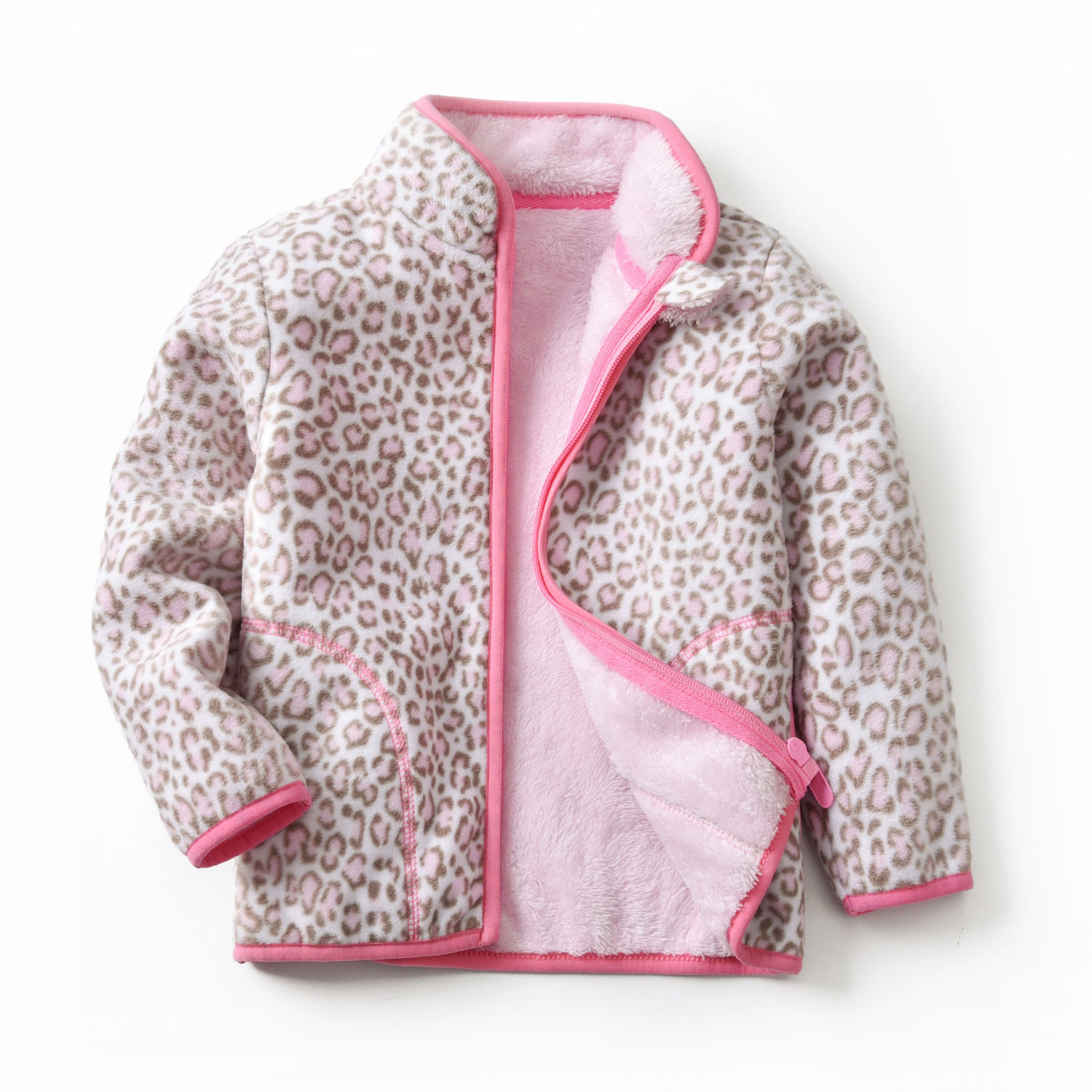 2022 Autumn and Winter New Boys and Girl Polar Fleece Jacket Plus Velvet Thick Windproof Liner Baby Baby Stand Collar Fleece Top alx