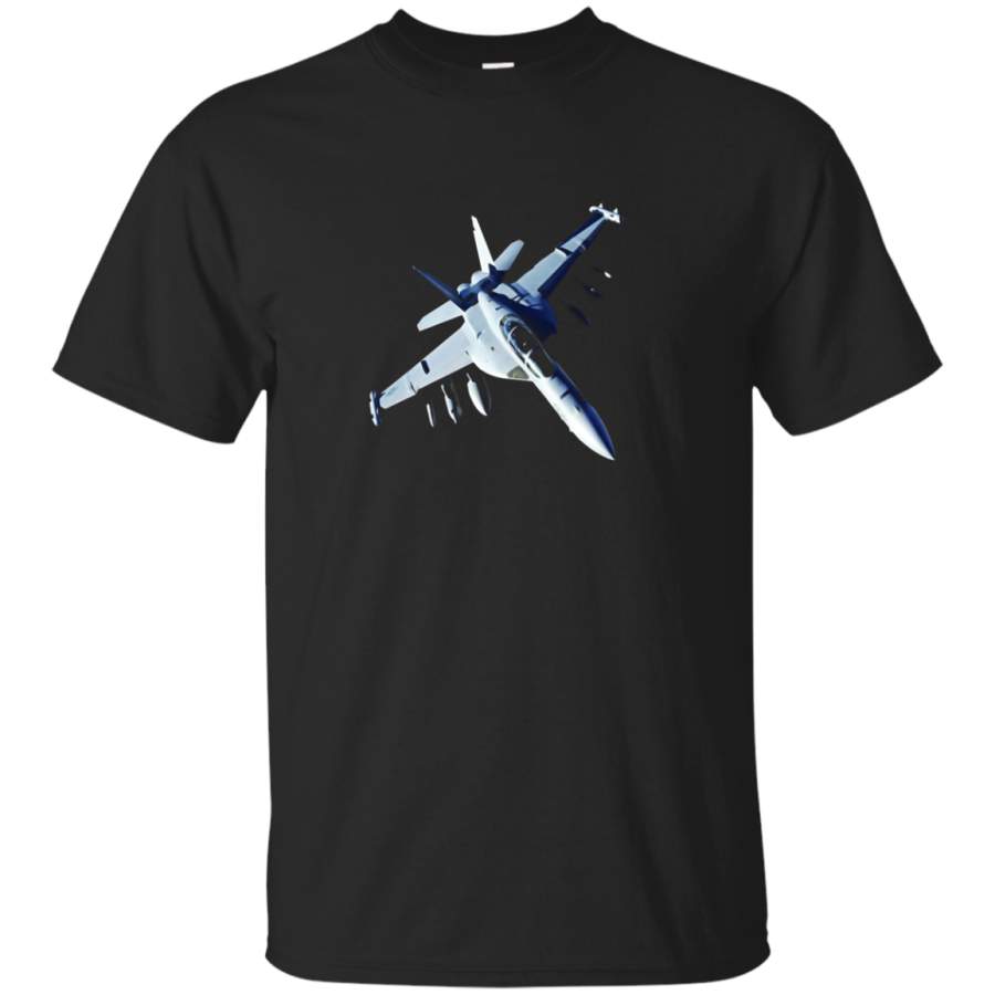 Tiger Shark Silver Military Fighter Jet Airplane T-Shirt