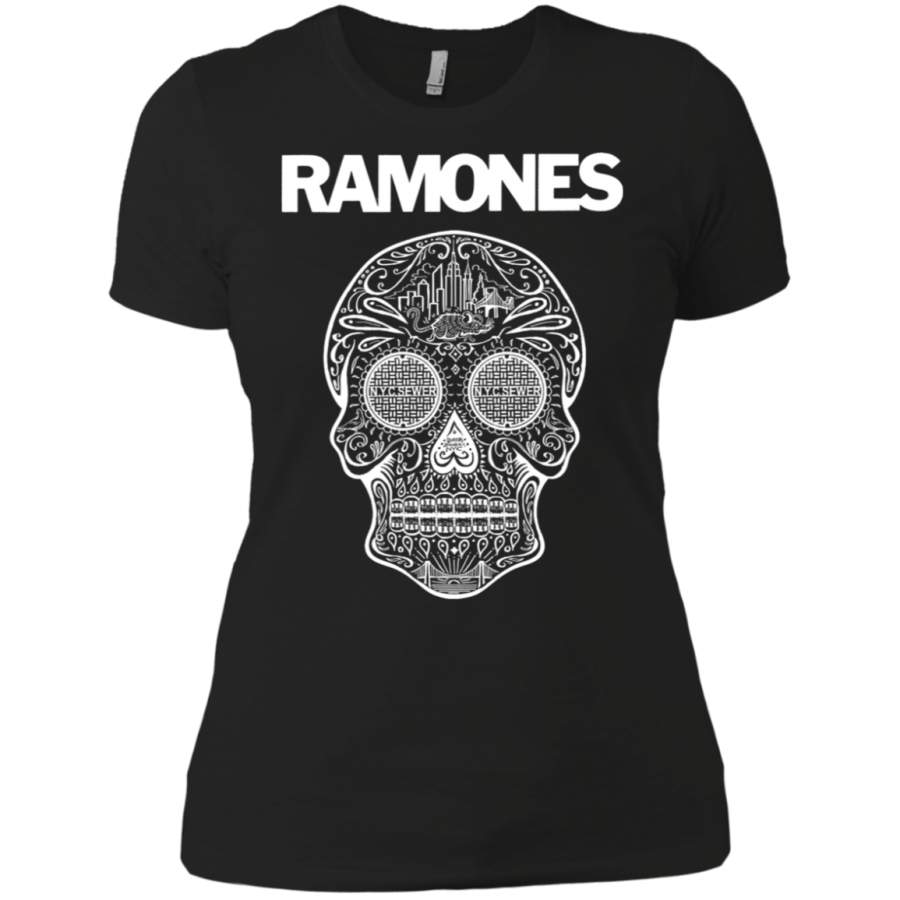 Ramones Sugar Skull Logo Ladies Premium T-Shirt