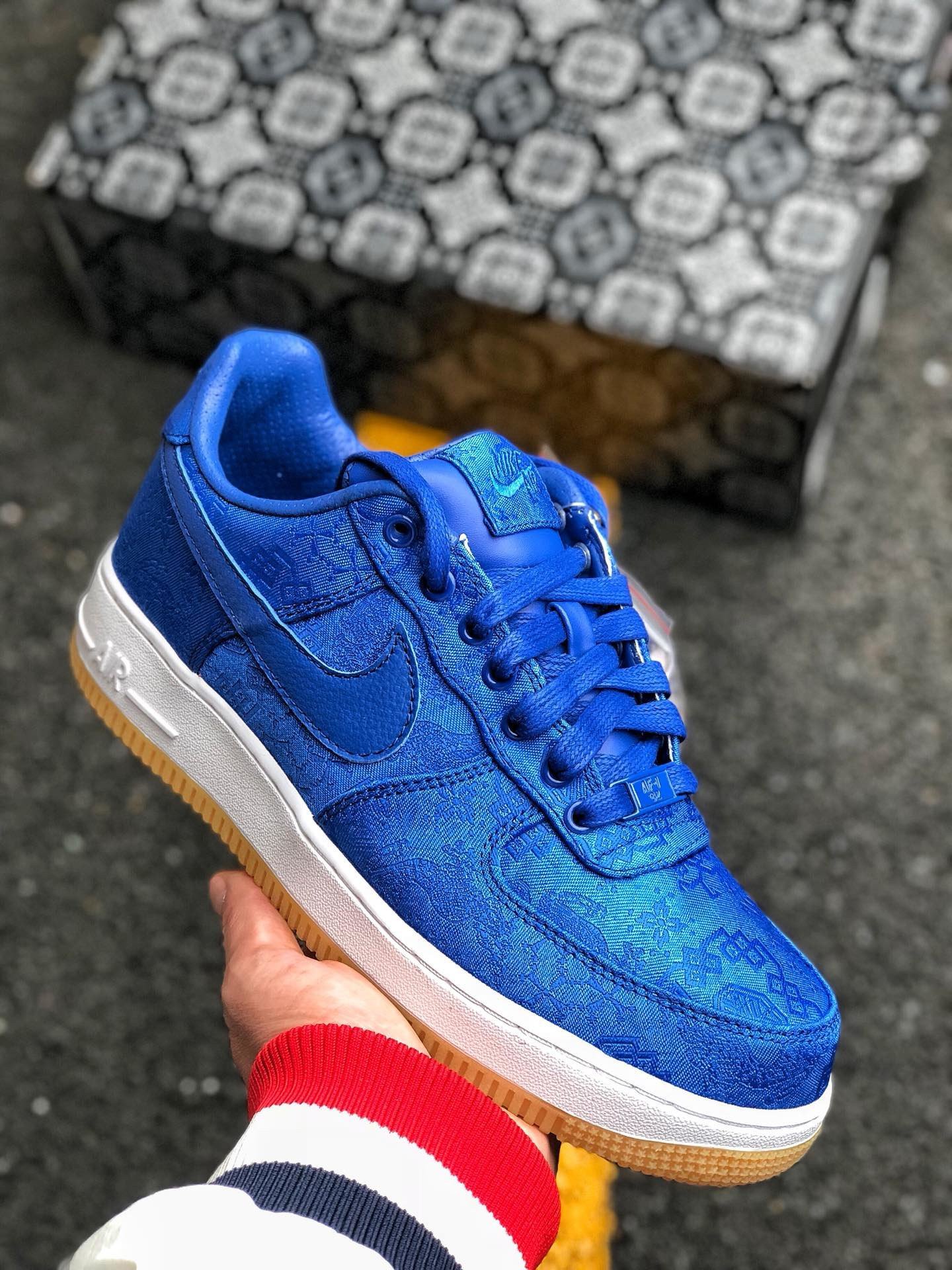 Clot x Nike Air Force 1 PRM Game RoyalWhite-Gum Light Brown 5341067