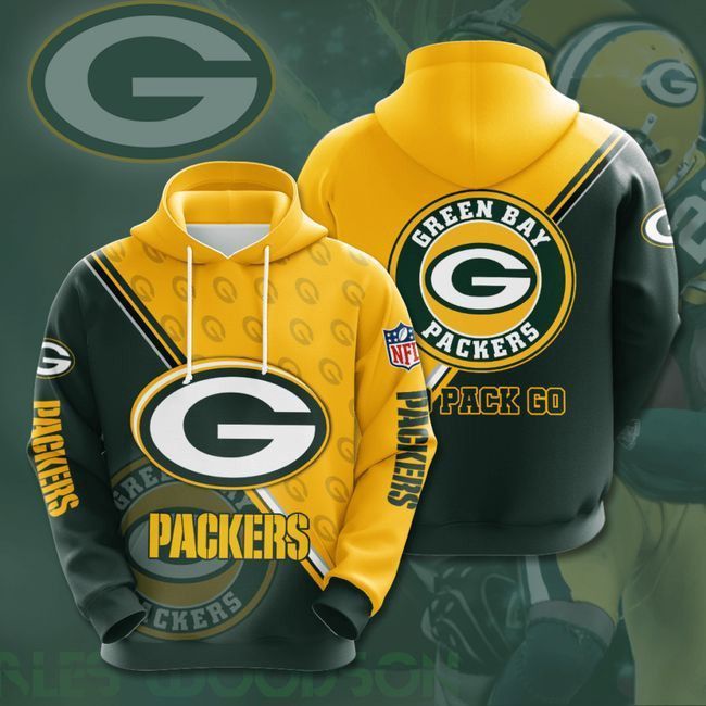 Green Bay Packers Long Sleeve Pocket Pullover For Fan 3D Pullover Hoodie, Bomber Jacket, Sweatshirt, T-Shirt