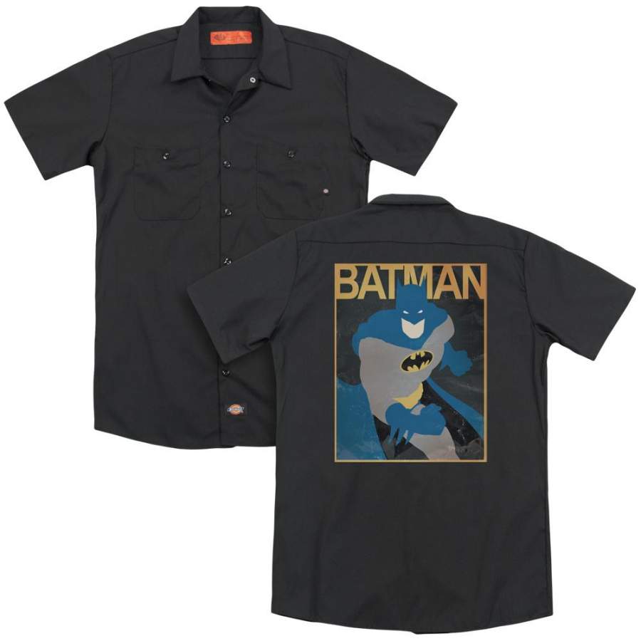 Batman – Simple Bm Poster(Back Print) Adult Work Shirt