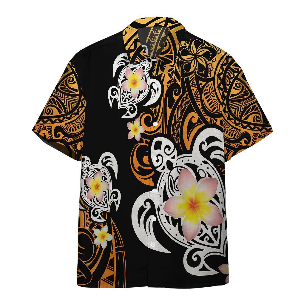 Gearhumans Turtle Plumeria Polynesian Hawaiian Shirt Ha55400