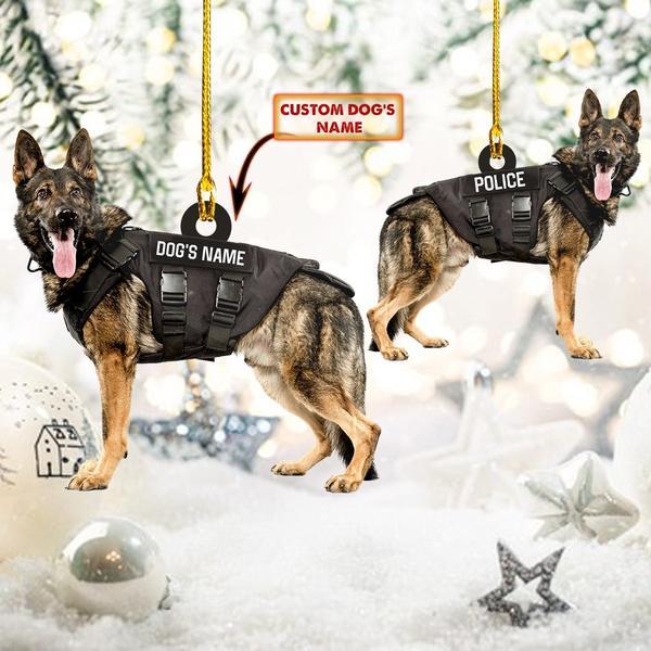 Custom Shaped Ornament- K9 – Police – Hn95 Christmas Ornament