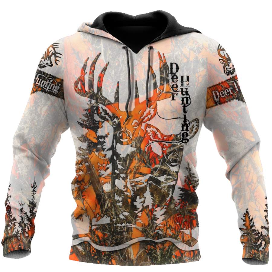 3D All Over Print Deer Hunting Hoodie JJW10082001