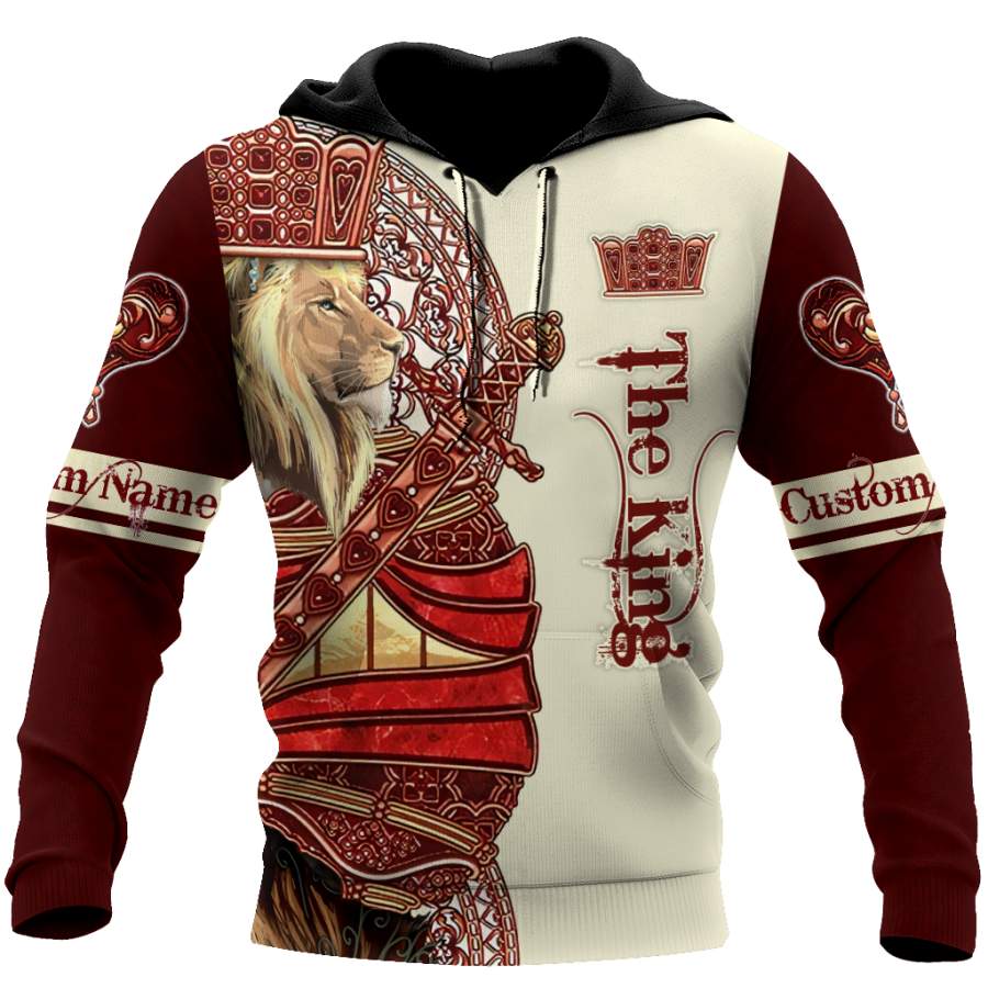 Custom Name King Lion 3D  All Over Printed Shirt for Men and Women