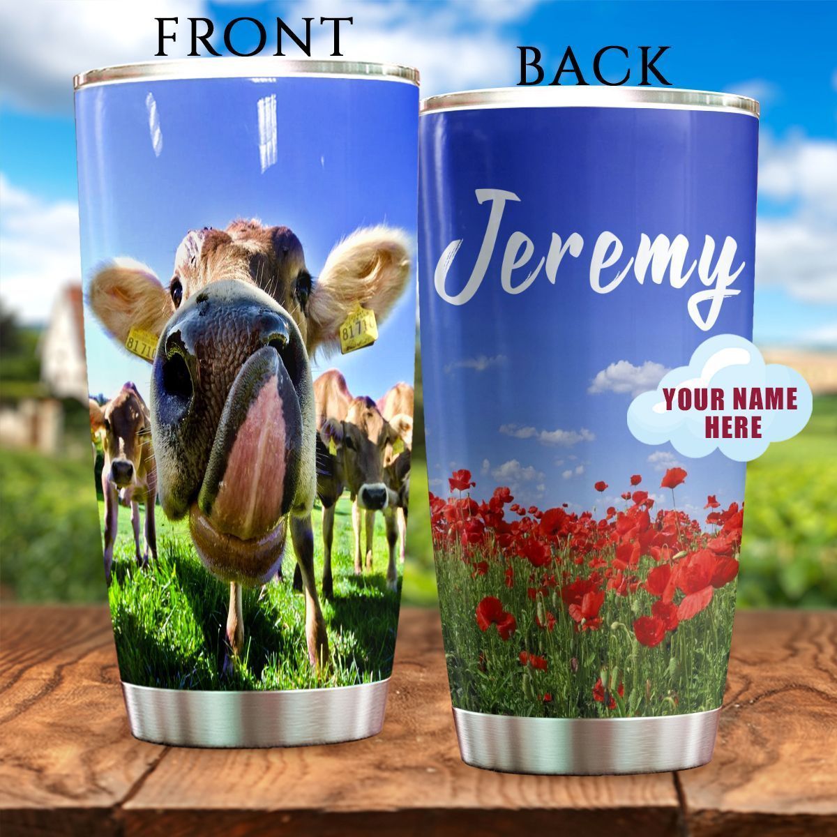 Cow Lovely Flowers V12 Tumbler