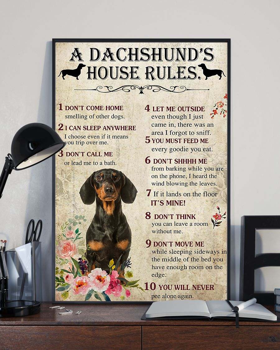 A Dachshund’s house rules poster