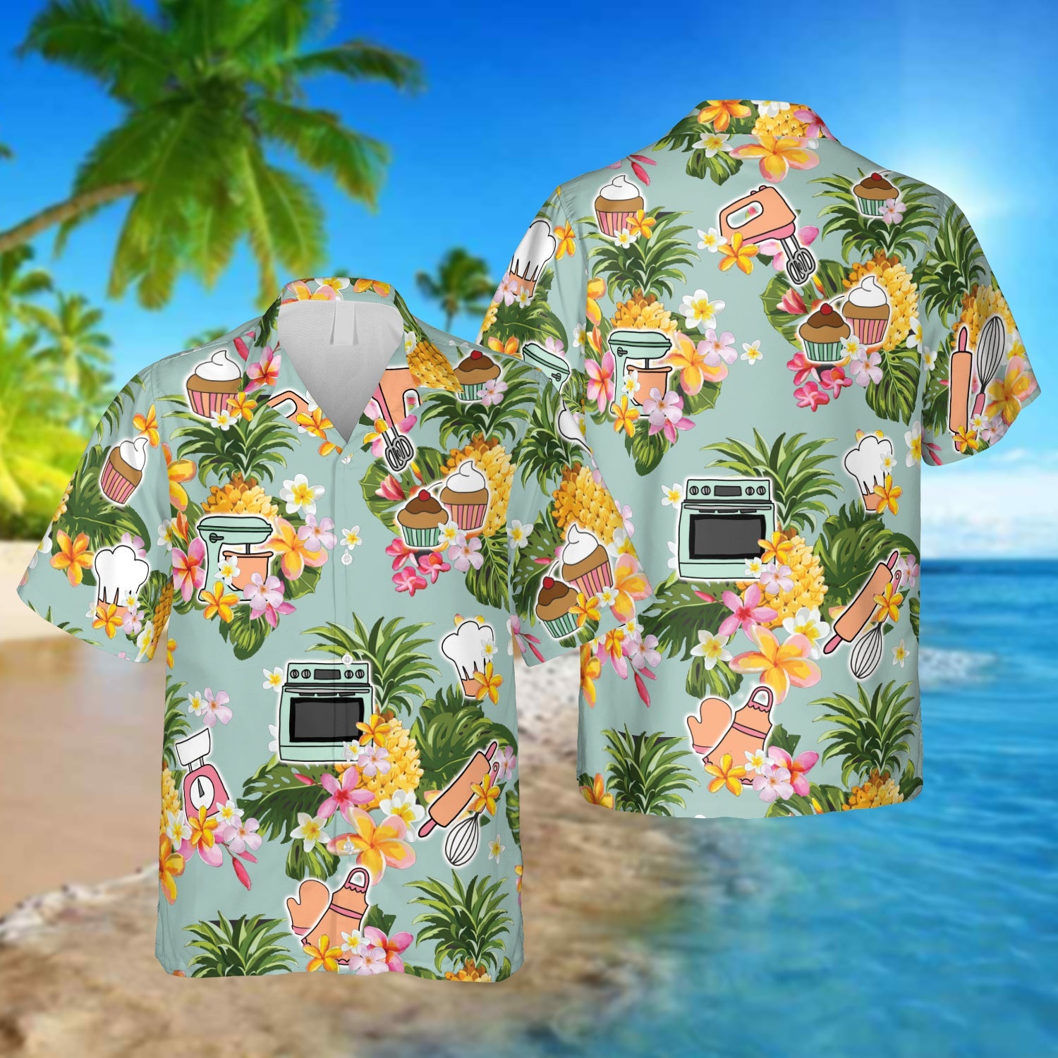 Baker Pineapple And Hibicus Hawaiian Summer Outfit For Men Ha7549