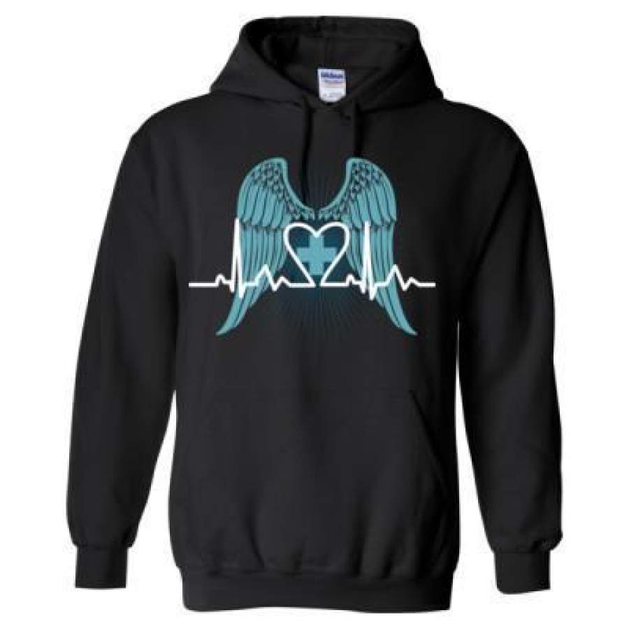 AGR Nurse Wings Heartbeat – Heavy Blend™ Hooded Sweatshirt