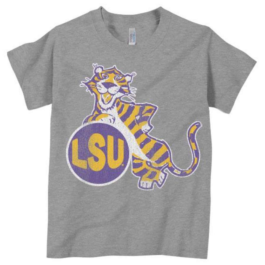 B&B Dry Goods LSU Tigers Esso Tiger Toddler / Youth Tri-Blend T-Shirt – Grey